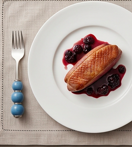 Ensemble de couverts modernes en acier inoxydable avec manches perlées en céramique bleue, compatibles lave-vaisselle, pour les dîners et les événements spéciaux - Product Image 4