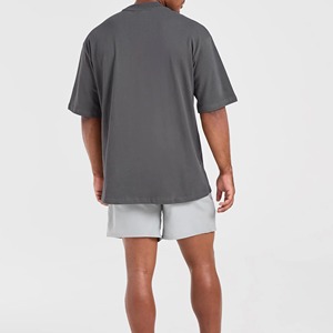 Camiseta de Manga Corta para Hombre, Premium, Oversize, 100% Poliéster, Color Sólido, Estilo Urbano Relajado, Logotipo Frontal, Tejido de Punto Transpirable - Product Image 3