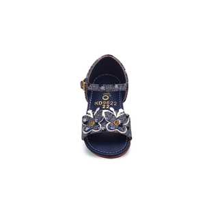 Sandalias formales de tacón para niñas azul marino KD9622 - Product Image 1