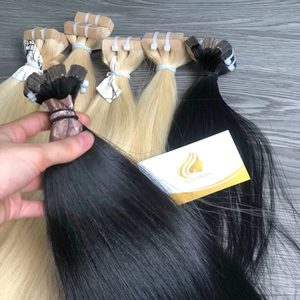 Extensiones de Cabello Pre-adheridas con Cinta Adhesiva, 100% Cabello Virgen Remy Vietnamita, Estilo Liso y Ondulado, Todos los Colores, 100 g, 8-32 Pulgadas - Product Image 1