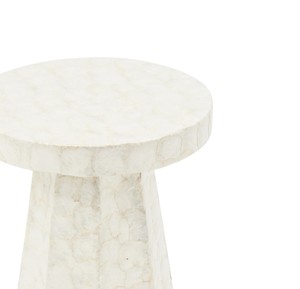 Tabourets à piétement faceté et base évasée, mosaïque artisanale en nacre, petite table d'appoint pour la décoration du salon et de la chambre - Product Image 3