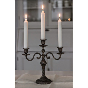 Candélabre de luxe sans flamme pour décoration de mariage, en fer, finition polie et gouttes de cristal - Product Image 3