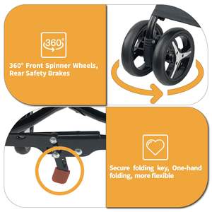 รถเข็นสำหรับสัตว์เลี้ยงพับได้สำหรับตั้งแคมป์พร้อมตาข่ายปรับได้ TH-PPS-238ซับในกันน้ำ - Product Image 2