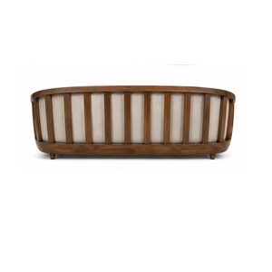 Sofá Moderno de 3 Plazas con Estructura Curva de Madera de Teca Sólida, Sofá Tapizado de Lujo para Sala de Estar, Muebles Premium para Villas, Hoteles y Apartamentos - Product Image 6