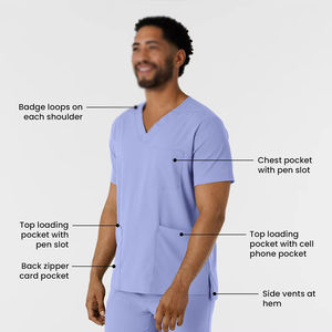 Vestes de travail pour hommes en coton, polyester et stretch, confortables, pour infirmiers et médecins, ensemble de blouses médicales et pantalons de jogging pour hommes. - Product Image 3