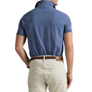 T-shirt Homme Tendance Coupe Slim en Maille Tricotée Extensible à Manches Courtes avec Broderie Logo Personnalisé Respirant Séchage Rapide - Product Image 2