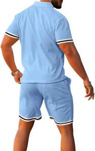 Conjuntos de Polo de Algodón de Alta Calidad para Hombre, Camisetas y Pantalones Cortos Extra Grandes Personalizables, Ropa Urbana Ligera para Verano - Product Image 3