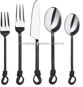 ขอแนะนำชุดช้อนส้อมโลหะดีไซน์ไม่เหมือนใครชุดเครื่องใช้บนโต๊ะอาหารสำหรับงานแต่งงานงานขัดทองใช้ซ้ำได้ - Product Image 5