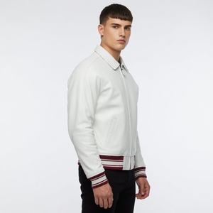 Custom applique <b>leather</b> bomber <b>jacket</b> designed for hip hop style made with waterproof breathable fabric suitable for winter wear - Product Image 6