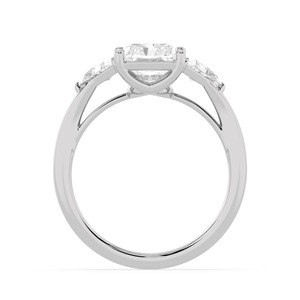 Anillo de Compromiso Opulento de Oro Rosa de 10K con Esmeralda y Diamante Triangular Largo Cultivado en Laboratorio, 3.49 CTW, Joyería Nupcial de Lujo - Product Image 4