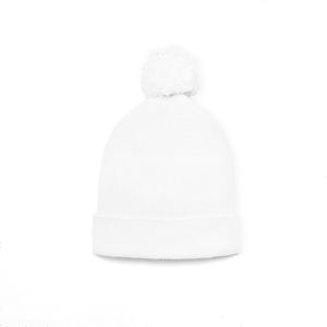 Bonnet bébé style mignon multicolore en tricot 100% coton, chaud et respirant pour l'hiver, unisexe, avec pompon, couleur unie - Product Image 1