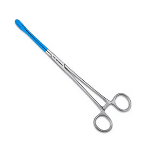 Pinzas de Esponja Recubiertas de Azul de 9.5 Pulgadas, Rectas, Electroquirúrgicas, para Ginecología, Instrumento Quirúrgico de Acero Inoxidable Alemán Antiadherente - Product Image 2