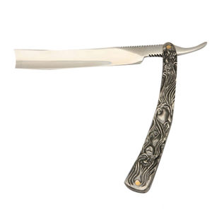 Rasoir droit professionnel réutilisable pliable pour barbier, couteau de rasage en acier inoxydable, outil de coiffure en plastique pour salon - Product Image 2