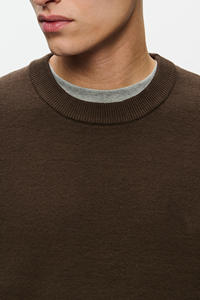 Pull pour homme respirant, confortable, coupe décontractée, coupe moderne, mélange de coton, poignets élastiques, tricot tendance. - Product Image 5