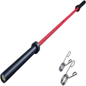 Bilanciere Olimpico Regolabile da 7.2 Piedi con Piastre in Ferro Solido per Sollevamento Pesi, 20 kg, con Impugnatura Personalizzata in Silicone Zigrinato, Durevole - Product Image 1