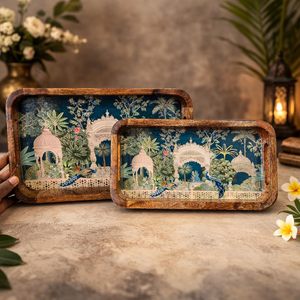 Modern Design Wooden Serving <b>Tray</b> for Snacks <b>Tea</b> Kitchen and Dining Serving Decor Dessert Serving <b>Tray</b> Available At Best Price - Product Image 3