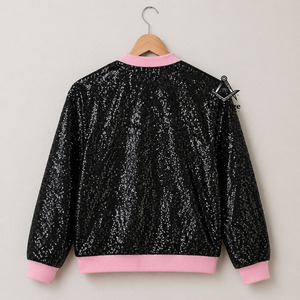 Custom Letterman <b>Sequin</b> Embroidery Ladies Baseball Varsity <b>Jacket</b> | Sorority Greek Apparel By Heritage Masonic Regalia - Product Image 2