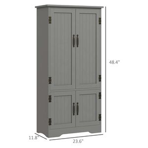Armadio da Terra Grigio Stile Fattoria da 49 Pollici per Dispensa e Sala da Pranzo, con Ripiani Regolabili e Ampio Spazio, Credenza da Cucina - Product Image 3
