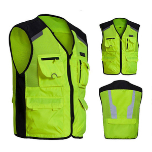 เสื้อกั๊กสะท้อนแสงแบบ Hi-Vis หลายกระเป๋า เสื้อผ้าตาข่ายสำหรับทำงาน ความปลอดภัยสูง เสื้อกั๊กสำหรับงานก่อสร้างและจราจร รับผลิตตามแบบ (OEM) ขายส่ง - Product Image 5