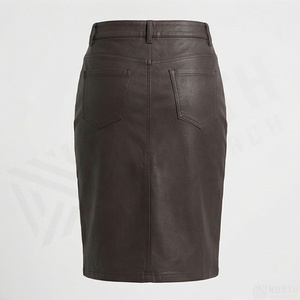 Women's High Waist <b>Faux</b> <b>Leather</b> Pencil <b>Skirt</b> Knee-Length Solid Office Lady Style - Product Image 2