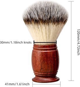 Set de Brocha de Afeitar de Pelo Sintético con Mango de Madera Maciza y Tazón de Jabón de Afeitar de Madera para Hombres, Fácil de Espumar - Product Image 2