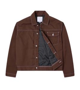 Veste de travail décontractée respirante à col rabattu, personnalisable, en toile de coton épaisse, pour hommes et femmes - Product Image 3