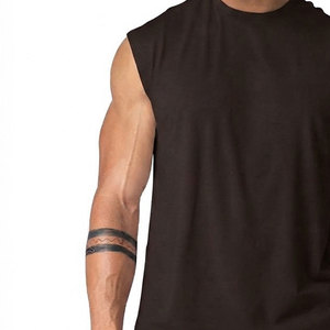 Deep Arm Hole Sleeve Design Men's <b>Tank</b> <b>Top</b> Lightweight Smooth Texture Blended Cotton Material Reinforced Stitching Gym <b>Loose</b> <b>Top</b> - Product Image 3
