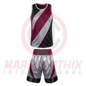 Conjunto de Pantalones Cortos y Chalecos de Boxeo de Último Diseño Hechos a Medida, Uniforme de Boxeo de Color Sólido de la Mejor Calidad y Estilo Nuevo en Venta - Product Image 2