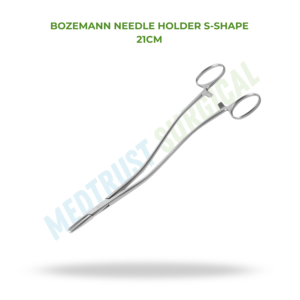 Porte-aiguille Bozemann en forme de S, 21 cm, instrument chirurgical neurochirurgical pour la suture - Product Image 2
