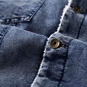 Chaqueta Vaquera para Hombre de Estilo Único con Detalle de Botones, Cómoda, Suave, Transpirable, de Secado Rápido, Informal, para Uso Diario y Viajes, Personalizable - Product Image 4