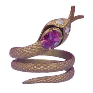 แหวนเงินแท้ 925 ชุบทอง ประดับทัวร์มาลีนและเพชร สำหรับทั้งชายและหญิง พร้อมมอสซาไนต์ - Product Image 1