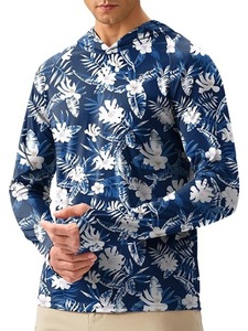 Camisa de Pesca de Manga Larga con Capucha para Hombre, Secado Rápido, Estampado de Palmeras Rosas, Protección UPF 50 Anti-UV, Poliéster - Product Image 2