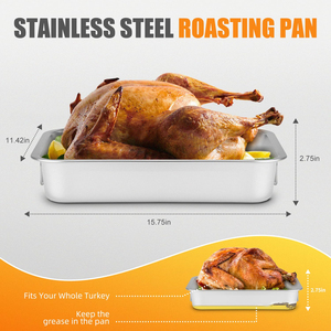 Premium Roasting <b>Pan</b> For Delicious Family Cooking With Durable Stainless Steel Design Spacious Interior Heat Resistant - Product Image 3