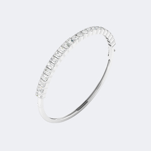 3.80CTW Diamond Emerald Cut <b>Bangle</b> <b>Bracelet</b> 9K Gold Plated Vintage Unisex - Product Image 6