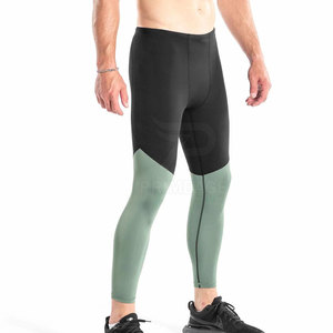 Leggings de sport pour hommes en gros, taille élastique, en Spandex/Polyester, pour le yoga et la course à pied - Product Image 3