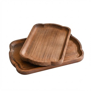 <b>Triangle</b> Wooden Serving Dish Solid <b>Wood</b> Triangular Food Plate Irregular Geometric Cheese Platter Charcuterie Board For Hotels - Product Image 3