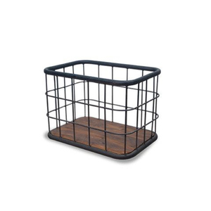 Stylish Design Black Metal <b>Wire</b> Mesh <b>Storage</b> <b>Basket</b> Rectangular Iron Desk Organizer <b>For</b> Home Office Bathroom In Best Price - Product Image 3