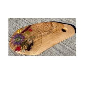 Tabla de servir pizza decorativa de madera maciza personalizada, tabla de cortar para utensilios de cocina. - Product Image 3