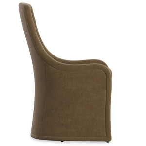 Chaise de salle à manger moderne en tissu, chaise d'appoint rembourrée, fauteuil de loisirs gris foncé pour appartement, hôtel, restaurant - Product Image 3