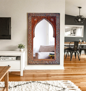 Multi-functional full length <b>mirror</b> integrated with a wooden side shelving <b>storage</b> rack, available at wholesale prices. - Product Image 6