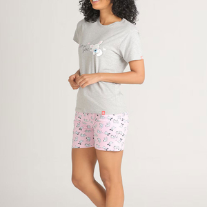 Conjunto de 2 Piezas de Verano/Primavera para Mujer, Estilo Casual, Camiseta de Lona de Algodón Sólida y Pantalones Cortos Transpirables - Product Image 2