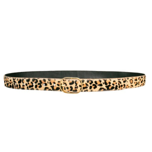 Ceinture en cuir véritable avec fourrure de vache, boucle à ardillon personnalisée, motif vache doré, ceintures en poils de vache véritable pour femmes - Product Image 2