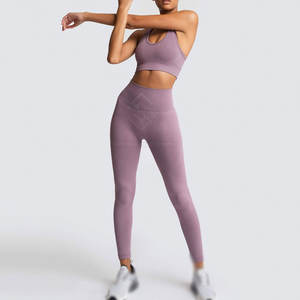 Conjunto de Yoga de Alta Calidad para Mujer, Ropa Deportiva Ecológica y Transpirable de 2 Piezas con Diseño Sólido y Logotipo Frontal, Venta Directa de Fábrica - Product Image 2