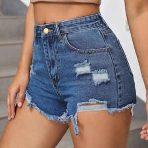 Shorts en jean pour femmes de haute qualité, dernier design, séchage rapide, en coton, longueur courte, taille mi-haute, légers - Product Image 5