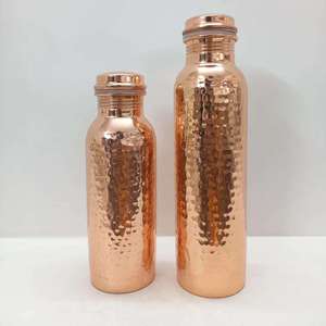 Botella Moderna de Cobre Puro con Diseño de Diamantes, Hecha a Mano, Ecológica, Portátil, para Uso en Exteriores y Oficina, Beneficios para la Salud Ayurvédica, Agua - Product Image 6