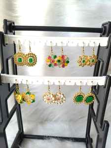 Pendientes de boda indios, pendientes Kundan, joyería para fiestas, pendientes de moda, pendientes étnicos, pendientes de tuerca - Product Image 2