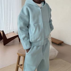 Ensemble de survêtement personnalisé pour homme, sweat-shirt et pantalon de survêtement, en molleton 100% coton épais, sans logo - Product Image 2
