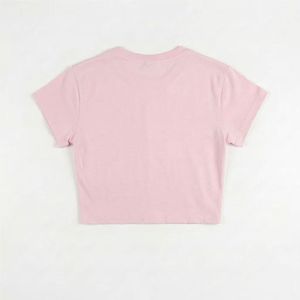 Custom Women's Pink <b>Crop</b> <b>Top</b> Puff Print Crew Neck Short Sleeve Casual Tank <b>Top</b> 100% Cotton Knitted Streetwear - Product Image 4