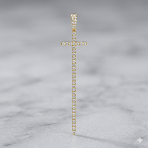 Wholesale 925 Silver <b>Gold</b> Plated Custom Jesus Point Cross <b>Pendant</b> Necklace Natural Diamond Christian Religious <b>Pendants</b> Charms - Product Image 1