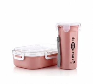 High Quality 2-<b>Container</b> Combo Lunch Box Airtight Leak-Proof <b>Plastic</b> Meal Box Clip Lock Lightweight Large Capacity for Children - Product Image 1